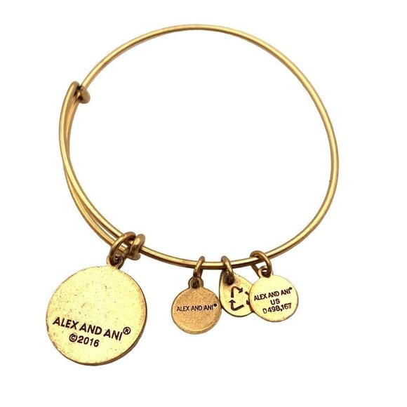 Alex and Ani Caribbean Charm Bracelet Shiny Gold Finish - Expands 2"- 3.5" - Picture 2 of 2